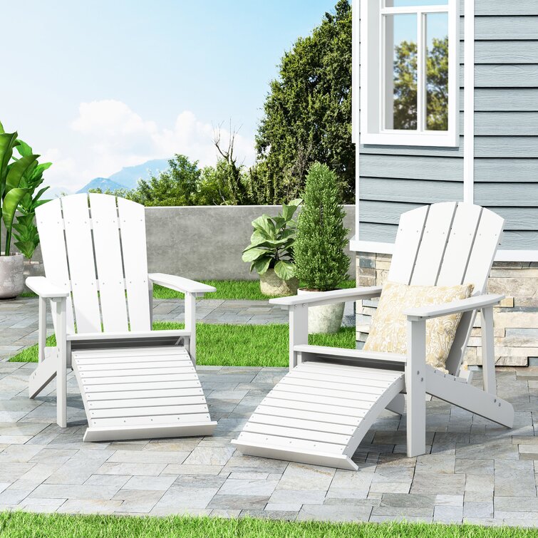 Wood Folding Adirondack Chair with Ottoman